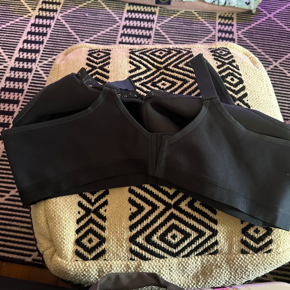 NWT Cacique Lighlty Lined Full Coverage No Wire Cotton Lace‎ Bra Navy Blue 50D - Picture 4 of 6